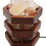 Wooden Salt Basket Lamp Himalyan Salt Lamp Rock Salt Illuminant Home Decore Lighting Mood Wooden Basket Crystal Salt Chunks (Bowl)
